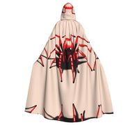 WZYCWB Bonita capa con capucha con patrón de araña roja, bata de cosplay para hombres y mujeres, disfraz de Halloween para adultos