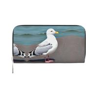 WZYCWB Bonita cartera con cremallera estampada de gaviota perfecta para viajes, negocios y uso diario. Capacidad para teléfonos celulares y dinero en efectivo.