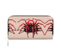 WZYCWB Bonita cartera con cremallera impresa de araña roja perfecta para viajes, negocios y uso diario. Capacidad para teléfonos celulares y dinero en efectivo.