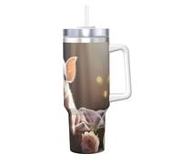 WZYCWB Bonita taza de hielo con patrón de cerdo joven, taza de vacío de acero inoxidable de doble capa de 40 onzas, a prueba de fugas y portátil