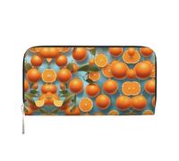 WZYCWB Bonitas bolsas de mano de piel de gato negro con cremallera y tarjeteros, perfectas para viajes o uso diario, Muchas naranjas deliciosas, Talla única