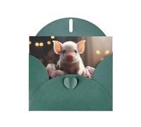 WZYCWB Bonitas tarjetas con patrón de cerdo verde oscuro, tarjetas de felicitación navideñas, adecuadas para familiares, amigos y parejas