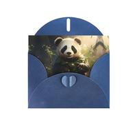 WZYCWB Bonitas tarjetas con patrón de planta de panda azul, tarjetas de felicitación navideñas, adecuadas para familiares, amigos y parejas