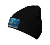 WZYCWB Bonito gorro de punto cálido con patrón de estrella de mar. Perfecto para actividades al aire libre, viajes diarios y viajes. Negro