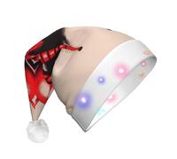 WZYCWB Bonito sombrero de Papá Noel con patrón de araña roja | Sombrero de felpa brillante para Navidad, Año Nuevo y eventos de fiesta