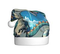 WZYCWB Bonito sombrero de Papá Noel de felpa de dinosaurio, 15.7 pulgadas de alto, sombrero de Papá Noel de Año Nuevo, sombrero decorativo unisex