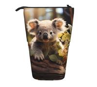 WZYCWB Bonito soporte retráctil para bolígrafos con estampado de plantas de koala para dormitorio u oficina.