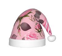 WZYCWB Bonitos sombreros de Navidad para niños con rosas rosadas, sombreros de moda para fiestas de Año Nuevo, eventos de Navidad, escenarios de actuación, escena de fiesta de vacaciones