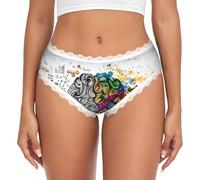 WZYCWB Bragas de encaje para mujer Left and Right Brain Advantage, impresión de transferencia, talle bajo, poliéster y elastano, sin costuras, suaves, blanco, XXL-3XL