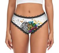 WZYCWB Bragas de encaje para mujer Left and Right Brain Advantage, impresión de transferencia, talle bajo, poliéster y elastano, sin costuras, suaves, Negro, M-3XL