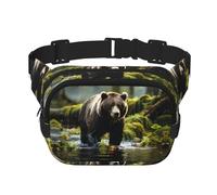 WZYCWB Brown Bear Pounce - Riñonera deportiva moderna y moderna, bolsa pequeña de viaje ligera