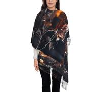 WZYCWB Bufanda con borla con estampado de rosas marchitas para mujer, un accesorio de moda ideal para tu novia, madre, mejor amiga.