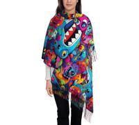 WZYCWB Bufanda de borla con estampado de animales extraños para mujer, un accesorio de moda ideal para tu novia, madre, mejor amiga.