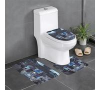 WZYCWB Cabin of The Future - Juego de 3 alfombrillas de baño estampadas, fáciles de limpiar, aptas para baño, tocador, inodoro