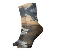 WZYCWB Calcetines cálidos de media pantorrilla con estampado de ríos y llanuras, cómodos, transpirables, agradables al tacto, versátiles para el uso diario