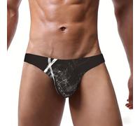 WZYCWB Calzoncillos de bikini sexy para hombre, con estampado de amor y música, ropa interior cómoda y ajustada, Negro, XXL