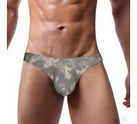WZYCWB Calzoncillos de bikini sexy para hombre, estampado de camuflaje digital militar, ropa interior cómoda y ajustada, Negro, L