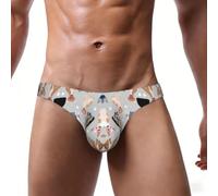 WZYCWB Calzoncillos de bikini ultrasuaves para hombre con bolsa de contorno | Gafas de perro chihuahua, calzoncillos de bikini elásticos ultrasuaves con bolsa de contorno, comodidad transpirable durante