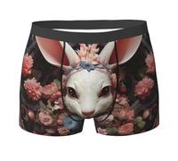 WZYCWB Calzoncillos tipo bóxer cómodos y transpirables con estampado animal encantado para hombre, suaves y elásticos, Negro, S