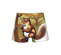 WZYCWB Calzoncillos tipo bóxer con estampado de ardilla que come nueces, cómoda cintura elástica (S-4XL), Negro, 4XL