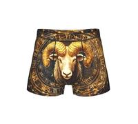 WZYCWB Calzoncillos tipo bóxer con estampado de horóscopo Aries, cómoda cintura elástica (S-4XL), Negro, 3XL