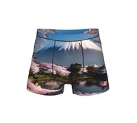 WZYCWB Calzoncillos tipo bóxer con estampado de Monte Fuji a principios de primavera, cómoda cintura elástica (S-4XL), Negro, XXL