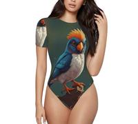 WZYCWB Camiseta de manga corta con estampado de pájaro de la suerte para mujer, diseño de cuello redondo (S-XXL), Negro, Large