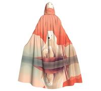 WZYCWB Capa con capucha con estampado de oso polar triste para Halloween, fiesta rave y reunión familiar