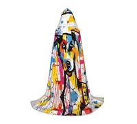 WZYCWB Capa con capucha con estampado de perro extraño Doodle | Disfraz de cosplay, accesorio de fiesta de anime de Halloween, talla M
