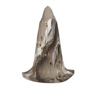 WZYCWB Capa con capucha con patrón L de plumas blancas y perlas - Accesorios de disfraz de fiesta de vacaciones