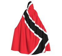 WZYCWB Capa con capucha de Halloween, capa de moda unisex para carnaval, fiesta temática y baile de máscaras, estampado de bandera de Trinidad y Tobago
