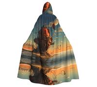 WZYCWB Capa con capucha de Halloween de Fortress on the sea, unisex, adecuada para fiestas de cosplay de Halloween