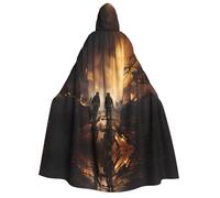 WZYCWB Capa con capucha estampada de bomberos que luchan contra incendios. Perfecta para Halloween, bailes de máscaras y fiestas temáticas.