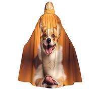 WZYCWB Capa con capucha Happy Corgi para adultos: perfecta para fiestas de Halloween, cosplay, actuaciones escénicas y reuniones temáticas.