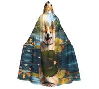 WZYCWB Capa con capucha Happy Shiba Inu para adultos: perfecta para fiestas de Halloween, cosplay, actuaciones escénicas y reuniones temáticas.