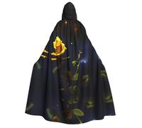 WZYCWB Capa con capucha para adultos de Yellow Roses Starry Night: perfecta para fiestas de Halloween, cosplay, actuaciones escénicas y reuniones temáticas.