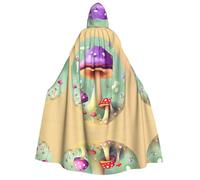 WZYCWB Capa con capucha Purple Dream Mushroom para adultos, perfecta para fiestas de Halloween, cosplay, actuaciones escénicas y reuniones temáticas.