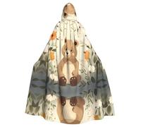 WZYCWB Capa de bola con estampado de oso perdido, bata de mago extendida para adultos, disfraz de mascarada, vestido de fiesta temática de carnaval