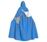 WZYCWB Capa de bola estampada de ganso gris, bata de mago extendida para adultos, disfraz de mascarada, vestido de fiesta temática de carnaval