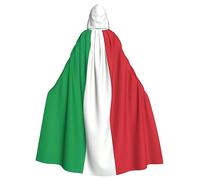 WZYCWB Capa de decoración de fiesta de adultos con la bandera de Italia, capa con capucha de Halloween, unisex, Halloween, carnaval, bailes de máscaras, juego de rol