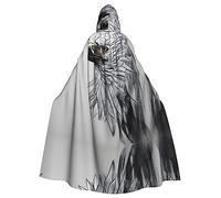 WZYCWB Capa de decoración de Halloween de águila, capa con capucha de tamaño grande para adultos, capa unisex de carnaval para bailes de máscaras, juego de rol