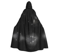 WZYCWB Capa de decoración de Halloween de galaxia en blanco y negro, capa con capucha de tamaño grande para adultos, capa de carnaval unisex para bailes de máscaras, juegos de rol
