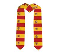 WZYCWB Capa de graduación con patrón de bandera española, capa de 72 pulgadas, perfecta para ceremonias de graduación o iglesia