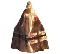 WZYCWB Capa tibetana con capucha con patrón de gato largo - ideal para carnaval/festival fiesta cosplay