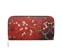 WZYCWB Cartera abierta con cremallera impresa de flores de albaricoque perfecta para viajes, negocios y uso diario. Capacidad para teléfonos celulares y dinero en efectivo.