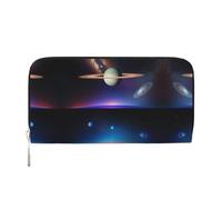 WZYCWB Cartera con cremallera estampada Cosmic Saturn perfecta para viajes, negocios y uso diario. Capacidad para teléfonos celulares y dinero en efectivo.