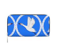 WZYCWB Cartera con cremallera estampada de ganso blanco volador perfecta para viajes, negocios y uso diario. Capacidad para teléfonos celulares y dinero en efectivo.