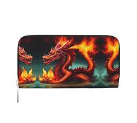 WZYCWB Cartera con cremallera estampada Dragon King in Fire perfecta para viajes, negocios y uso diario. Capacidad para teléfonos celulares y dinero en efectivo.