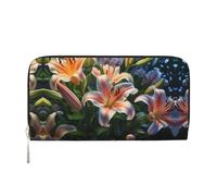 WZYCWB Cartera con cremallera estampada Lilies in Bloom perfecta para viajes, negocios y uso diario. Capacidad para teléfonos celulares y dinero en efectivo.