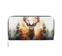 WZYCWB Cartera con cremallera estampada Little Deer Forest perfecta para viajes, negocios y uso diario. Capacidad para teléfonos celulares y dinero en efectivo.
